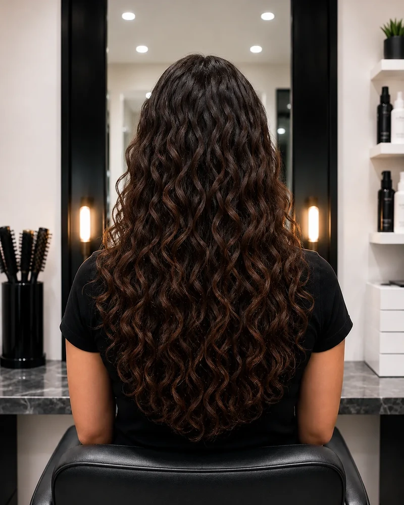 Loose curly hair texture